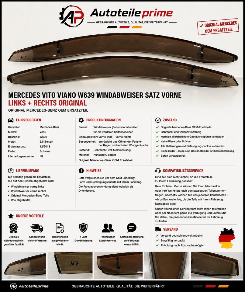 Mercedes Vito Viano W639 Windabweiser Satz vorne links rechts N07 – Bild 2